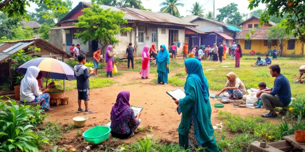 Kegiatan masyarakat desa Lubuk Banjar yang sejahtera.